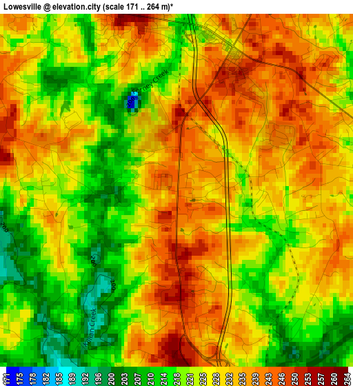 Lowesville elevation map