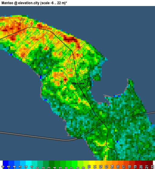 Manteo elevation map