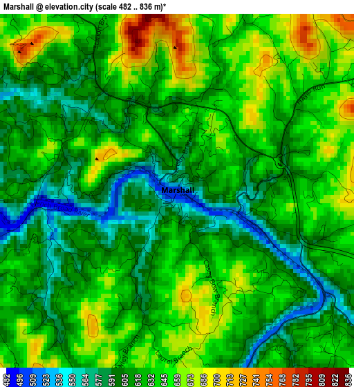 Marshall elevation map