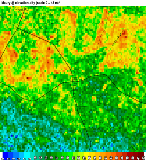 Maury elevation map