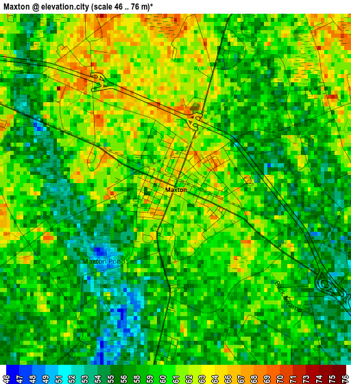 Maxton elevation map