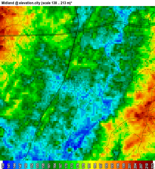 Midland elevation map