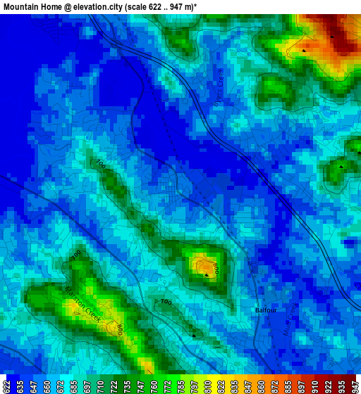 Mountain Home elevation map