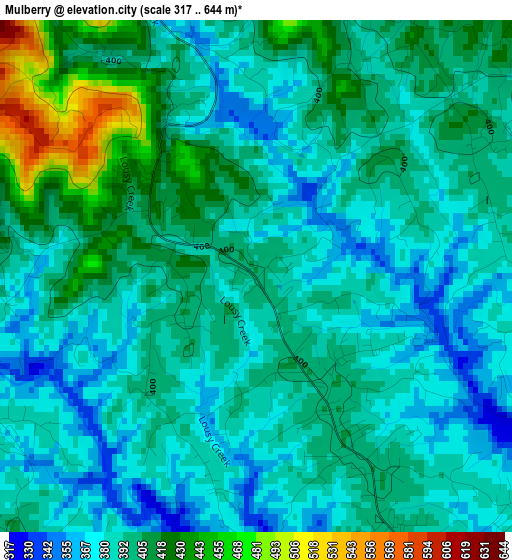 Mulberry elevation map