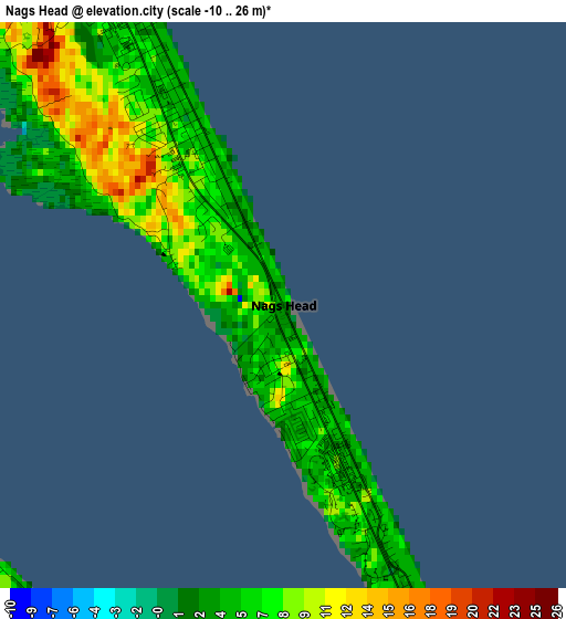 Nags Head elevation map