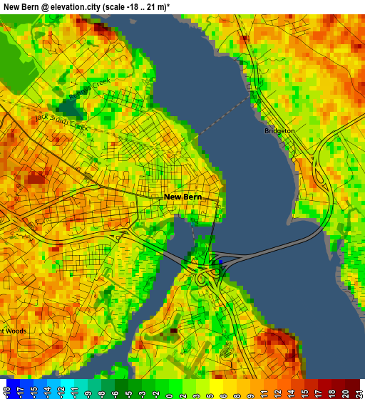 New Bern elevation map