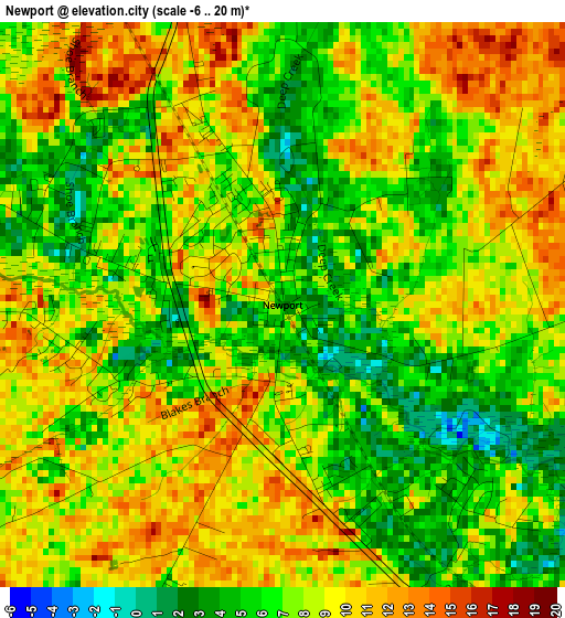 Newport elevation map