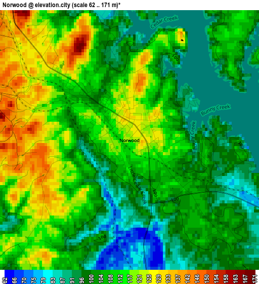 Norwood elevation map