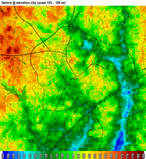 Oxford elevation map