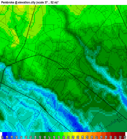 Pembroke elevation map