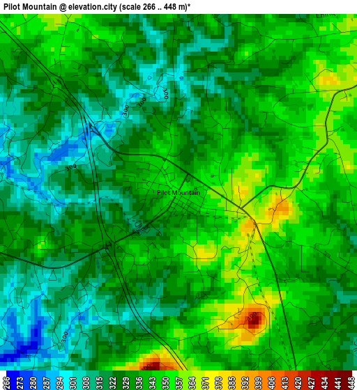 Pilot Mountain elevation map