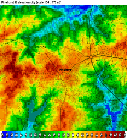 Pinehurst elevation map