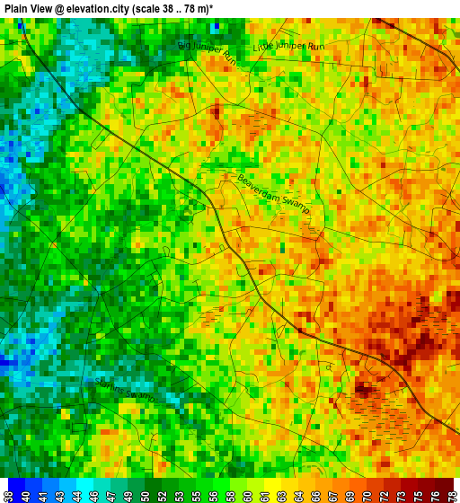 Plain View elevation map