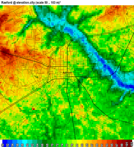 Raeford elevation map