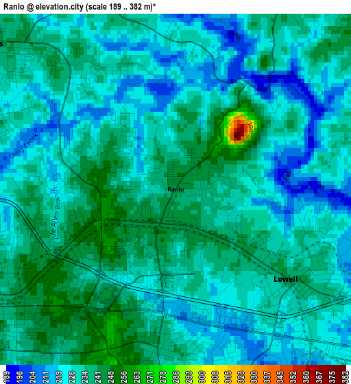 Ranlo elevation map