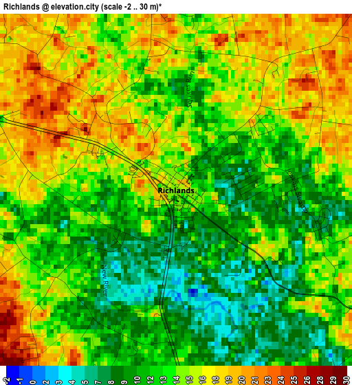 Richlands elevation map