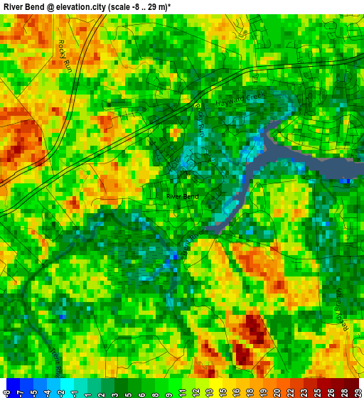 River Bend elevation map