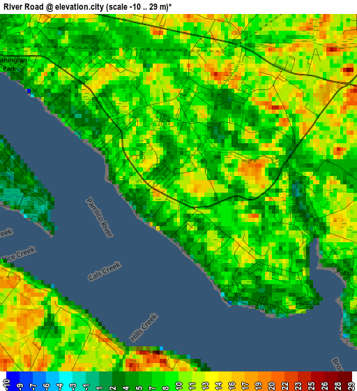 River Road elevation map