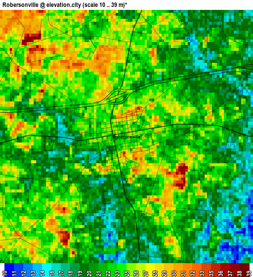 Robersonville elevation map