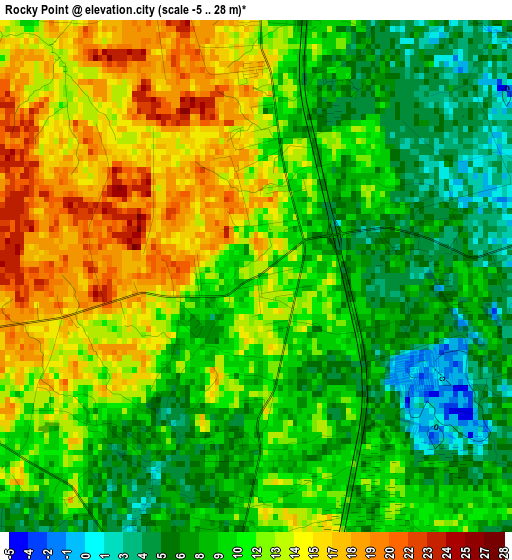 Rocky Point elevation map