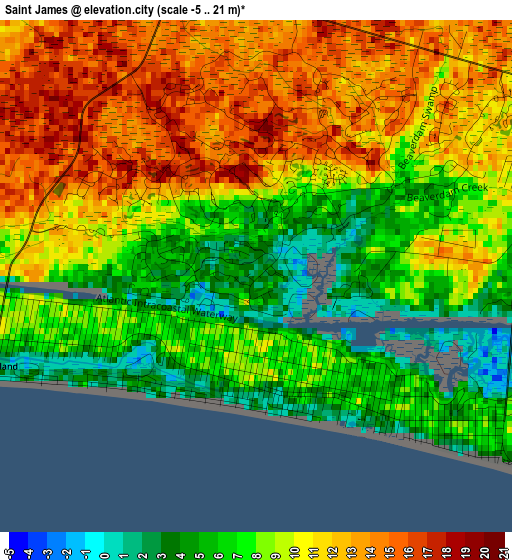 Saint James elevation map