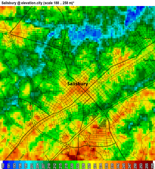 Salisbury elevation map