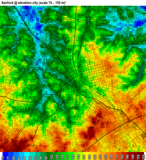 Sanford elevation map