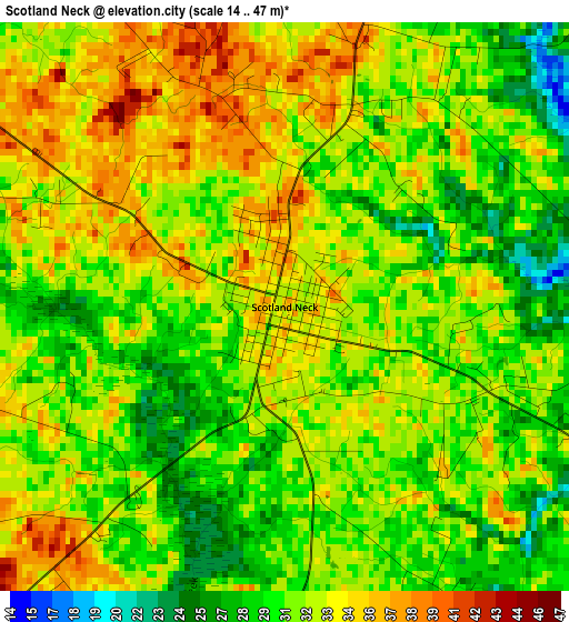 Scotland Neck elevation map