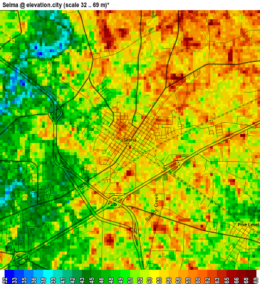 Selma elevation map