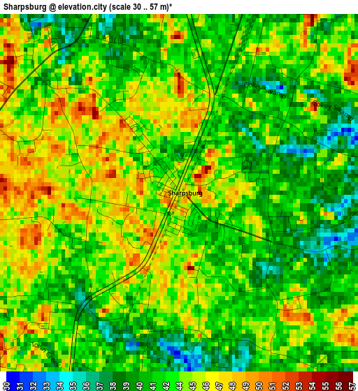 Sharpsburg elevation map