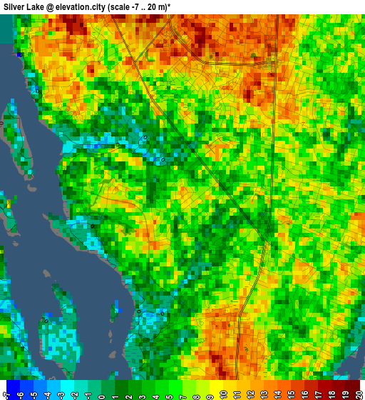 Silver Lake elevation map