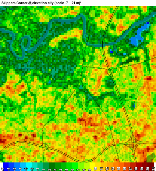 Skippers Corner elevation map