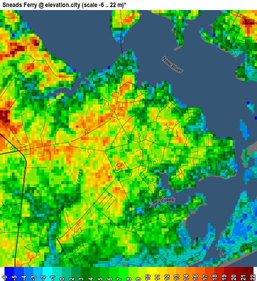 Sneads Ferry elevation map
