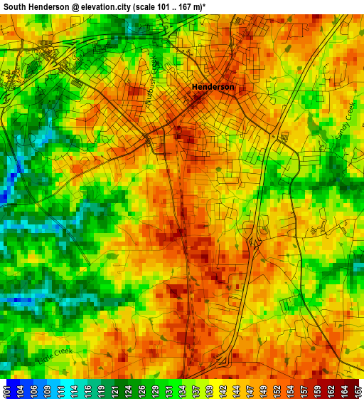 South Henderson elevation map