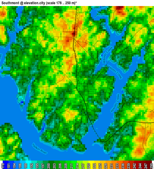 Southmont elevation map