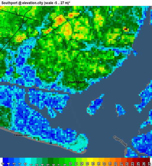 Southport elevation map