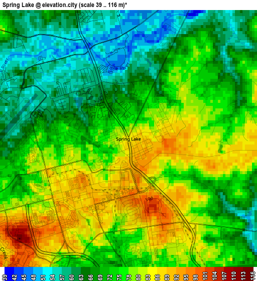 Spring Lake elevation map