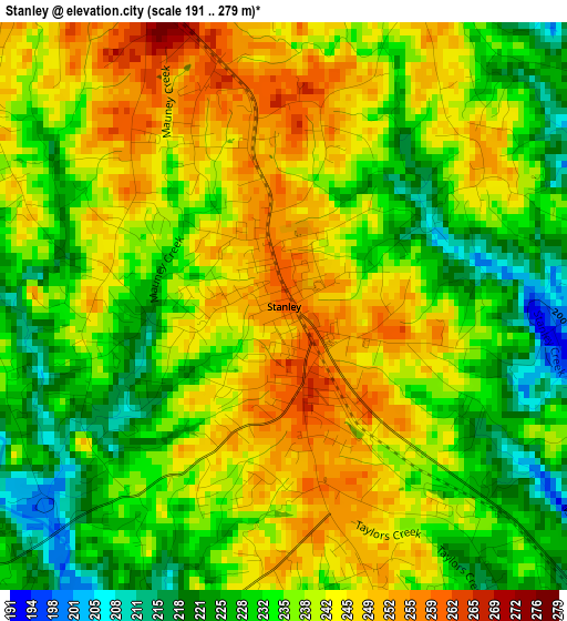 Stanley elevation map