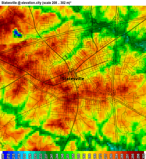 Statesville elevation map