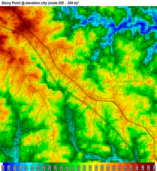 Stony Point elevation map