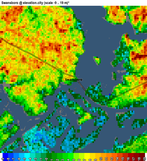 Swansboro elevation map