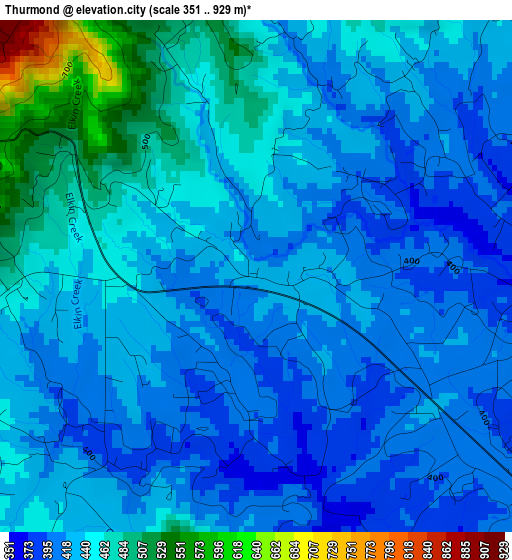 Thurmond elevation map