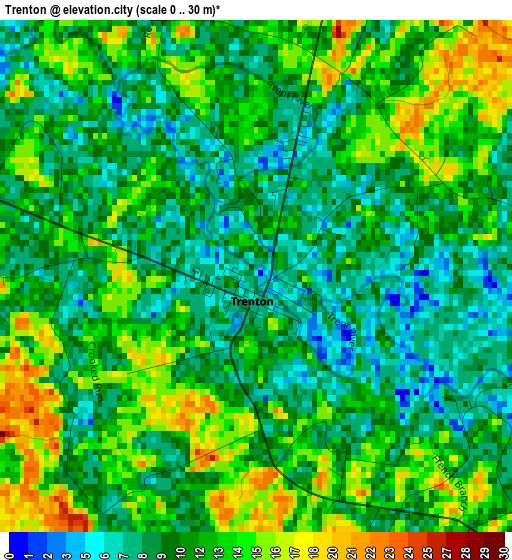 Trenton elevation map