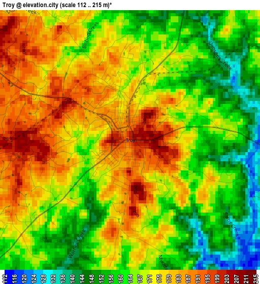 Troy elevation map