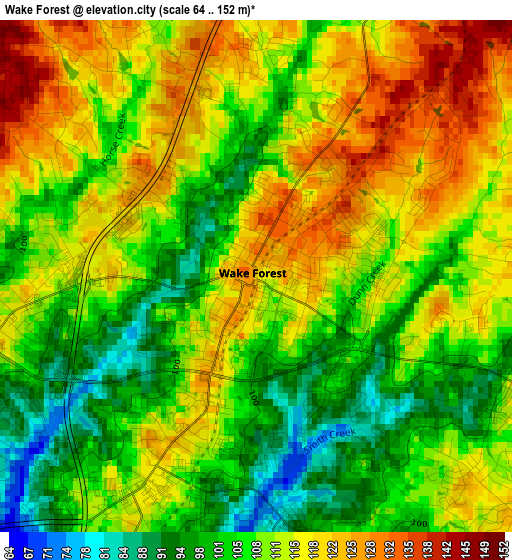 Wake Forest elevation map