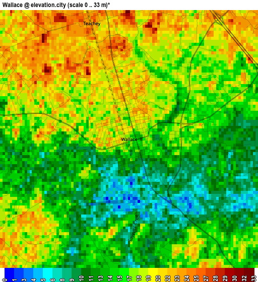 Wallace elevation map