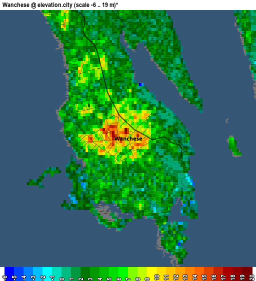 Wanchese elevation map