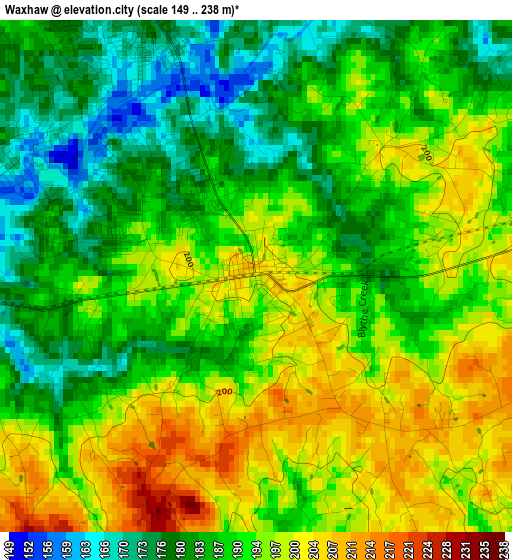 Waxhaw elevation map