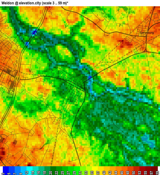 Weldon elevation map