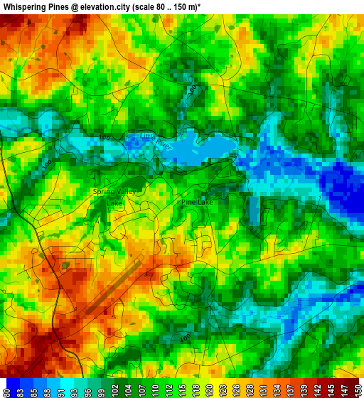 Whispering Pines elevation map